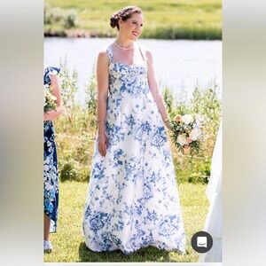 Blue floral Alfred Sung dress